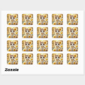 Sticker Carré Cute Daffodil Princess Cat (Feuille)