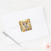 Sticker Carré Cute Daffodil Princess Cat (Enveloppe)
