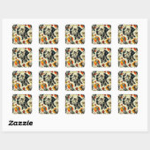 Sticker Carré Cute Dalmatien sans joint (Feuille)