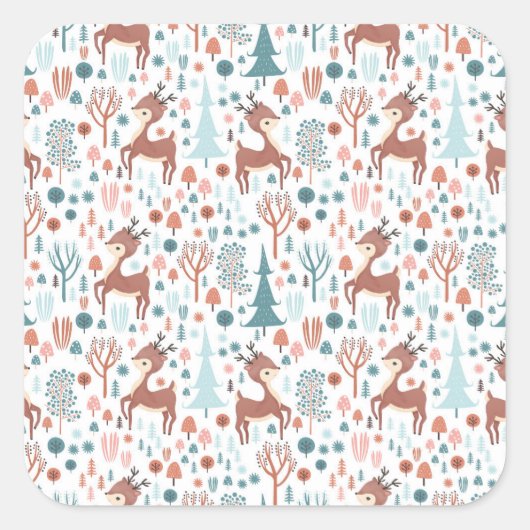 Sticker Carré Cute Deer (Devant)