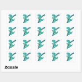 Sticker Carré Cute dino (Feuille)