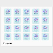 Sticker Carré Cute Dolphin Sea Créature Mariage Merci (Feuille)