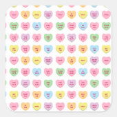 Sticker Carré Cute drôle girly conversation personnalisée bonbon (Devant)