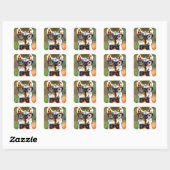Sticker Carré Cute écureuil (Feuille)