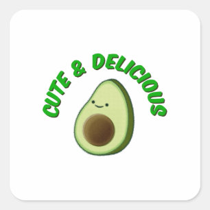 Sticker Carré Cute Et Délicieux Avocado