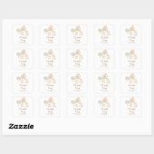 Sticker Carré Cute Farm Barn Cows Birthday (Feuille)