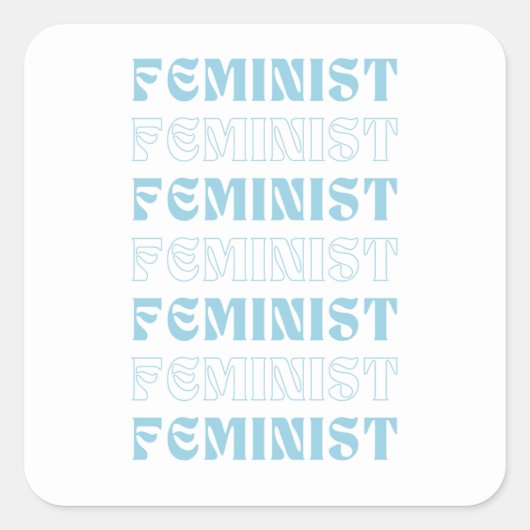 Sticker Carré Cute féministe (Devant)