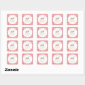 Sticker Carré Cute ferme Baby shower de Barnyard (Feuille)