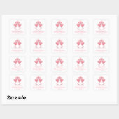 Sticker Carré Cute Flamingo Pink Tropical Beach Bridal Shower (Feuille)