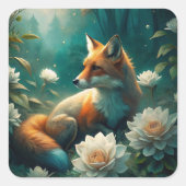 Sticker Carré Cute Fox (Devant)