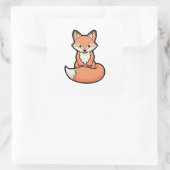 Sticker Carré Cute Fox – Kawaii Illustration (Sac)