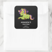 Sticker Carré Cute Frankenstein Unicorn Business (Sac)