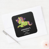 Sticker Carré Cute Frankenstein Unicorn Business (Enveloppe)