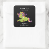 Sticker Carré Cute Frankenstein Unicorn Halloween Anniversaire (Sac)