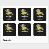Sticker Carré Cute Frankenstein Unicorn Halloween Kitchen (Feuille)