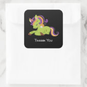 Sticker Carré Cute Frankenstein Unicorn Halloween Merci (Sac)