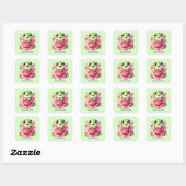 Sticker Carré Cute frog lovers customizable  (Feuille)