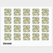 Sticker Carré Cute Froggy Coffee Tale Design (Feuille)