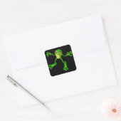 Sticker Carré Cute Froggy verte (Enveloppe)
