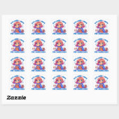 Sticker Carré Cute Funny Girly Enfless Chat Lady Unite Harris (Feuille)