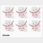 STICKER CARRÉ CUTE GHOST BOO HALLOWEEN KIDS TRAITER (Feuille)