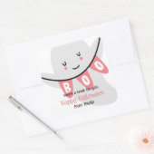 STICKER CARRÉ CUTE GHOST BOO HALLOWEEN KIDS TRAITER (Enveloppe)