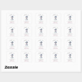 Sticker Carré Cute Ghost with Pink Bow & Witch Hat Baby Shower (Feuille)