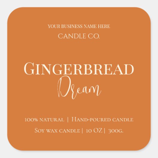 Sticker Carré Cute Gingerbread Man Christmas Candle Label (Devant)