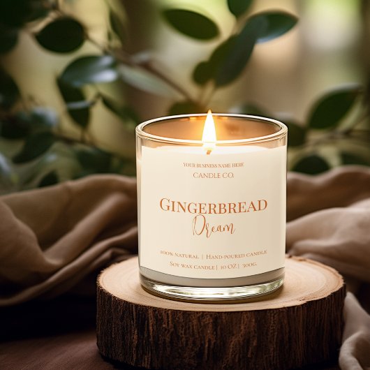 Sticker Carré Cute Gingerbread Man Christmas Candle Label