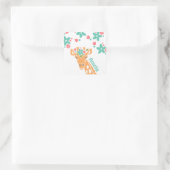 Sticker Carré Cute Giraffe avec Flower Crown Personalised (Sac)