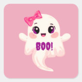 Sticker Carré Cute girly Boo! Ghost (Devant)