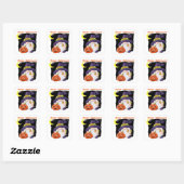 Sticker Carré Cute Gnome Jack o' Lantern Kids Halloween (Feuille)