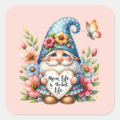 Sticker Carré Cute gnome Maman vie meilleure (Devant)