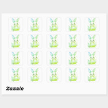 Cute Green Bunny Party Theme Pastel Floral