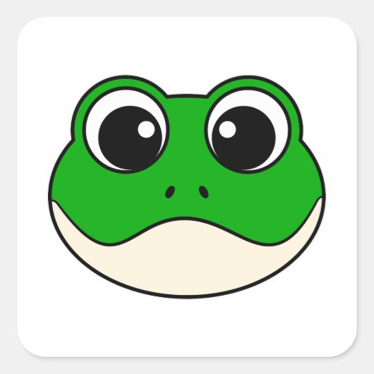 Sticker Carré Cute grenouille souriante (Devant)