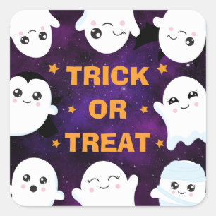 Sticker Carré Cute Halloween