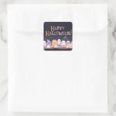 Sticker Carré Cute Halloween Kawaii Ghost (Sac)