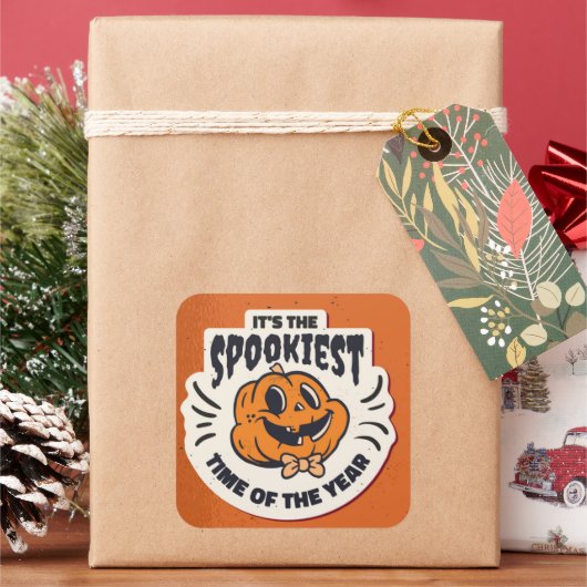 Sticker Carré Cute Halloween Pumpkin (vacances)