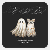 Sticker Carré Cute Halloween thème Mariage Anniversaire Gâteau (Devant)