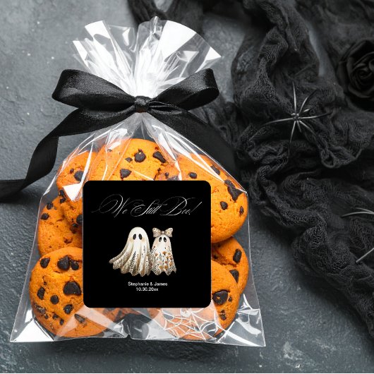 Sticker Carré Cute Halloween thème Mariage Anniversaire Gâteau