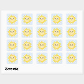 Sticker Carré Cute Happy (Feuille)