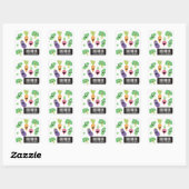 Sticker Carré Cute Happy Vegetables 100% Vegan (Feuille)