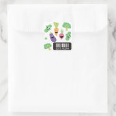 Sticker Carré Cute Happy Vegetables 100% Vegan (Sac)
