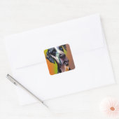 Sticker Carré Cute Harlequin Great Dane (Enveloppe)