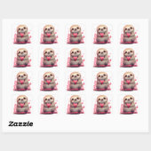 Sticker Carré Cute Heart Sloth Saint-Valentin (Feuille)