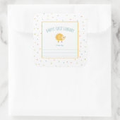 Sticker Carré Cute Hedgehog Baby's First Library plate (Sac)