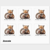 Sticker Carré Cute Hedgehog & Fox Kit Cuddin Best Friends (Feuille)