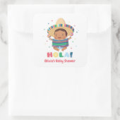 Sticker Carré Cute Hola Mexican Boy Fiesta Baby shower (Sac)