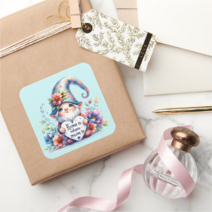 Sticker Carré Cute Home est l'endroit où Mère naît