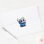 Sticker Carré Cute Horned Skull aime les papillons (Enveloppe)